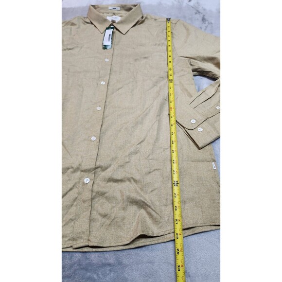 Julian & Mark Men's XL Mustard Long Sleeve Textured Soft Touch Stretch Shirt NWT - Picture 5 of 8